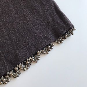 Boho Chic Mini Linen Skirt with Silver Bells!